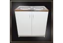STAMAR Spülenschrank Komplettset 80cm Weiß mit Edelstahlspüle und Armatur Bild 1