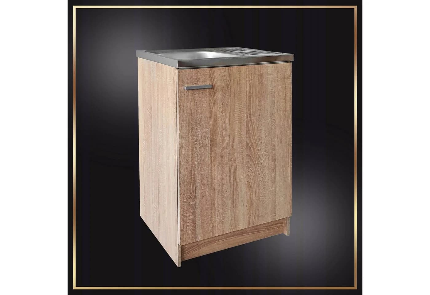 STAMAR Küchenschrank 60cm mit Spüle & Armatur Sonoma Eiche