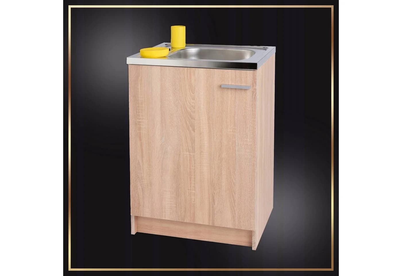 STAMAR Küchenschrank 60cm mit Spüle & Armatur Sonoma Eiche - Bild 3