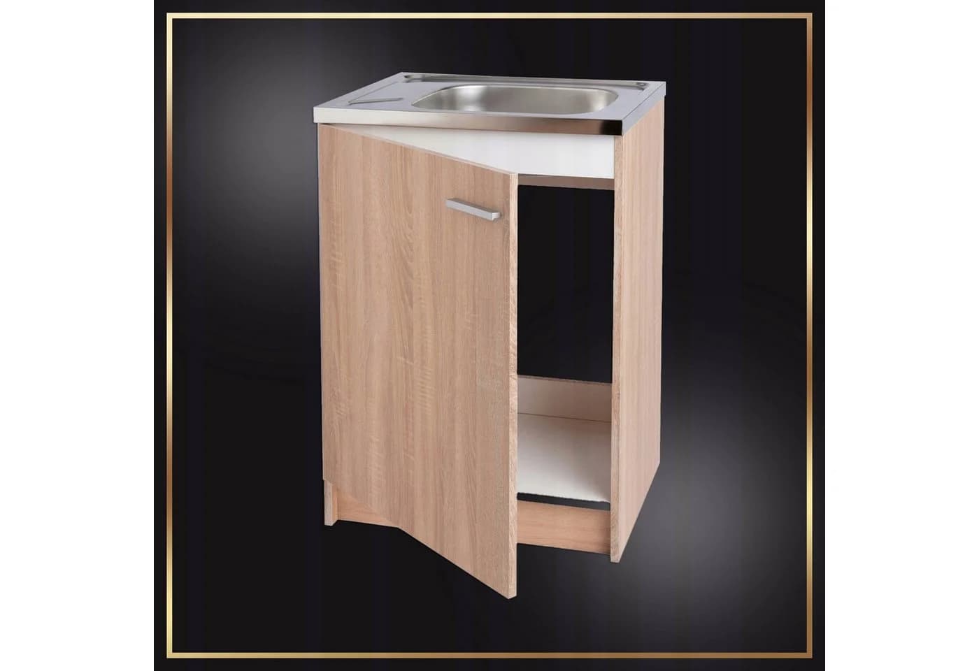 STAMAR Küchenschrank 60cm mit Spüle & Armatur Sonoma Eiche - Bild 4