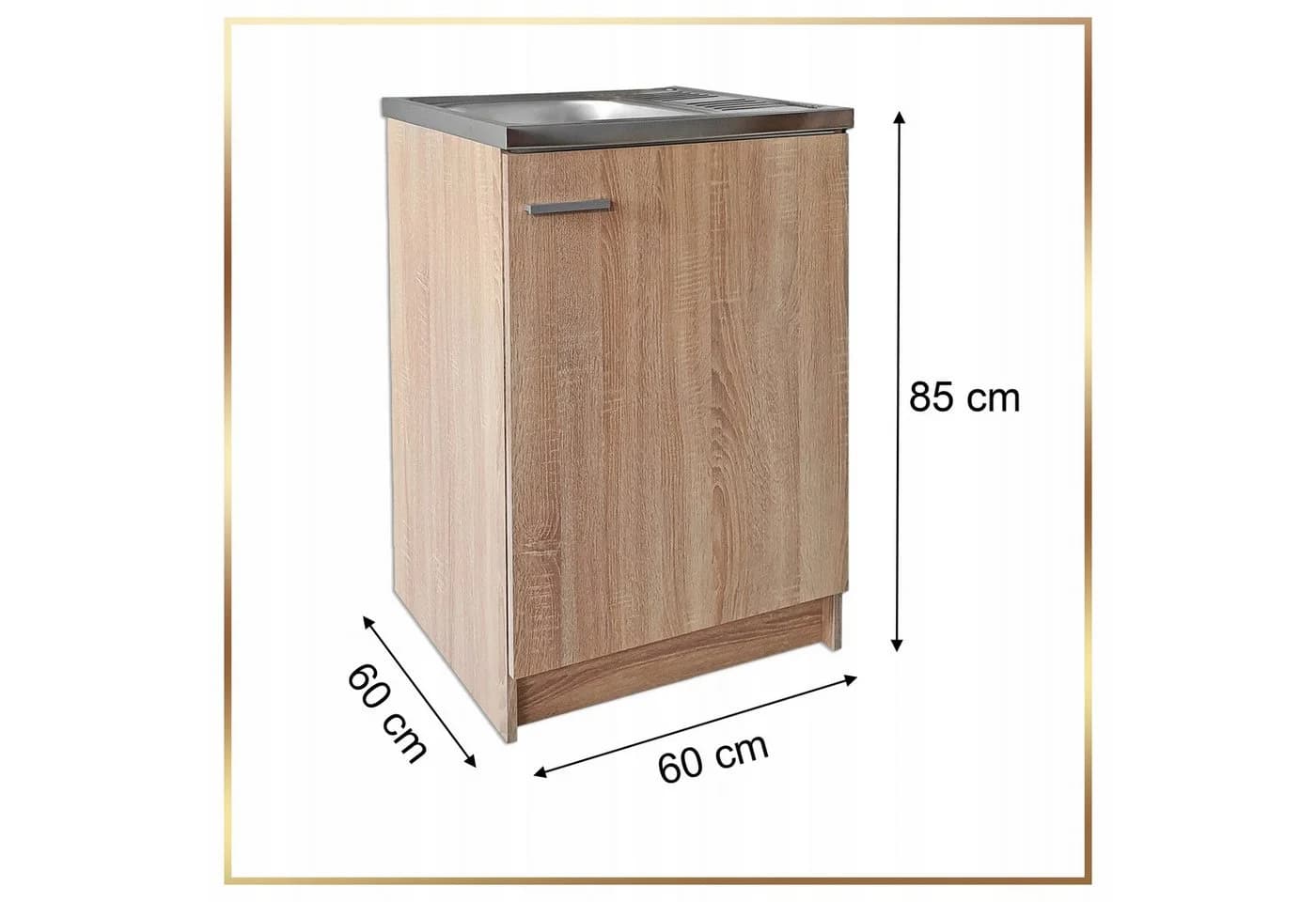 STAMAR Küchenschrank 60cm mit Spüle & Armatur Sonoma Eiche - Bild 5