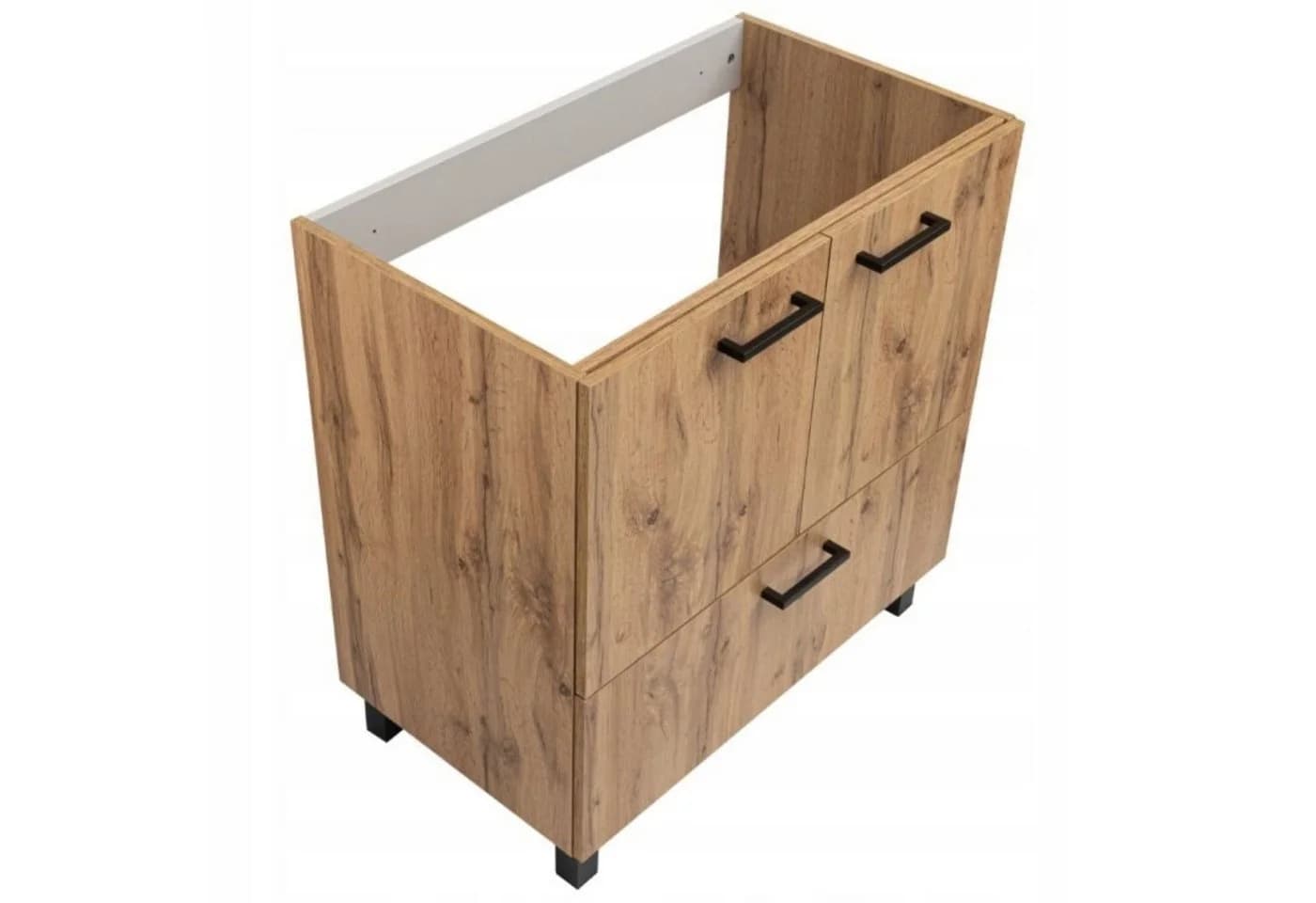 STAMAR Waschbeckenunterschrank 80cm Eiche Wotan mit Keramikwaschbecken - Bild 4