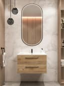 STAMAR Waschtisch 70x82 cm mit Keramik Waschbecken Braun Bild 1