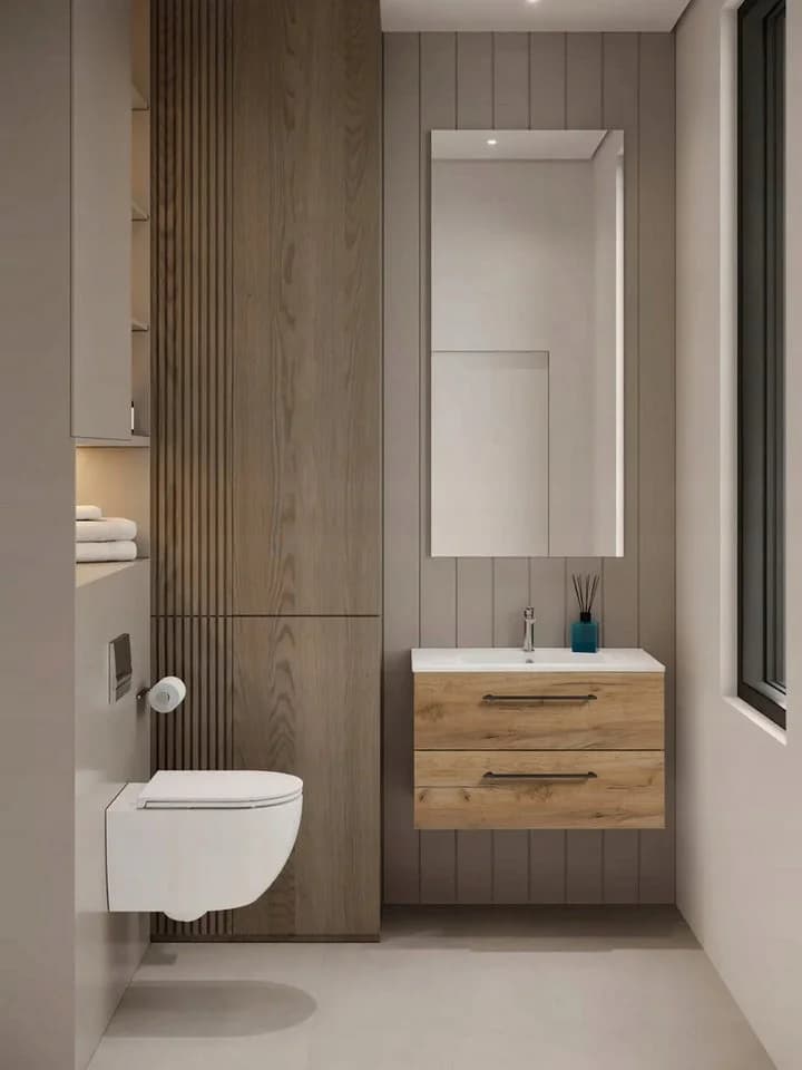 STAMAR Waschtisch 70x82 cm mit Keramik Waschbecken Braun - Bild 5