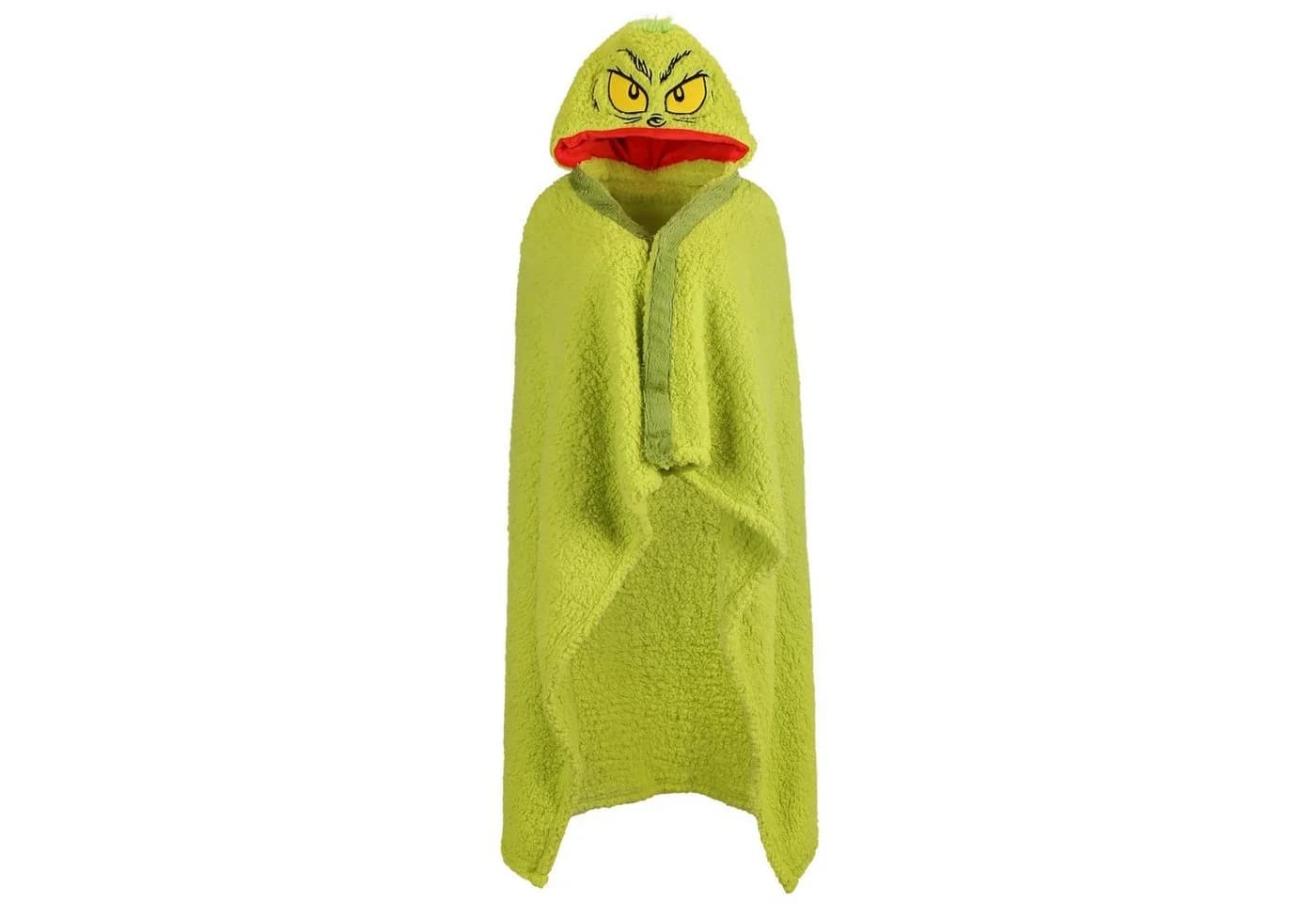 Sarcia.eu Grinch Tagesdecke Grün Sherpa Kapuzendecke 120x150 cm