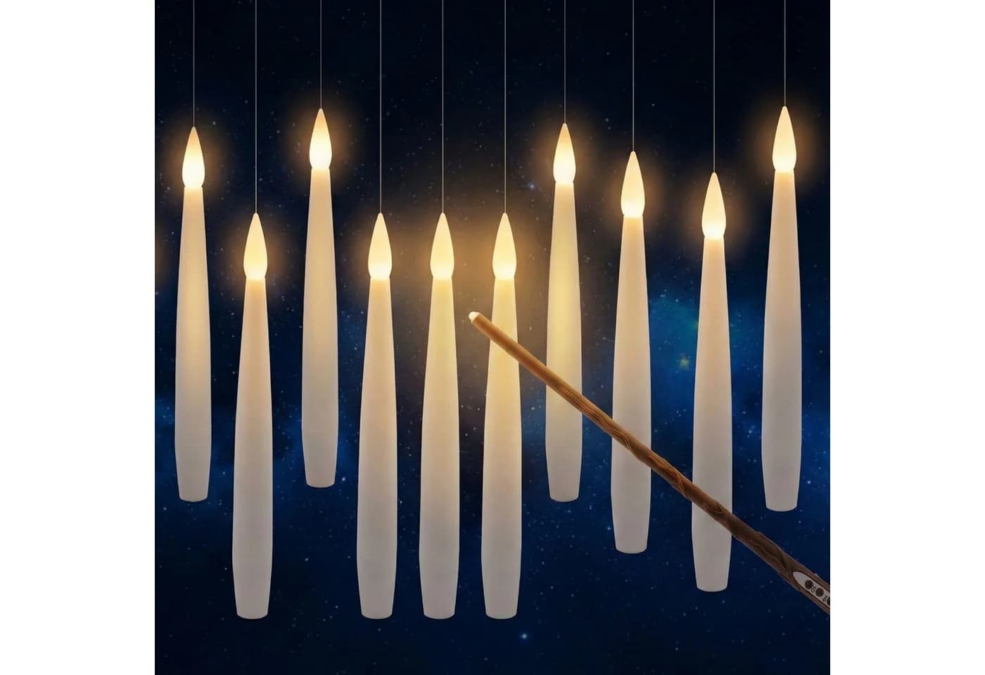 Sarcia LED-Kerzen 10er-Set mit Zauberstab-Fernbedienung Warmweiß - Bild 5