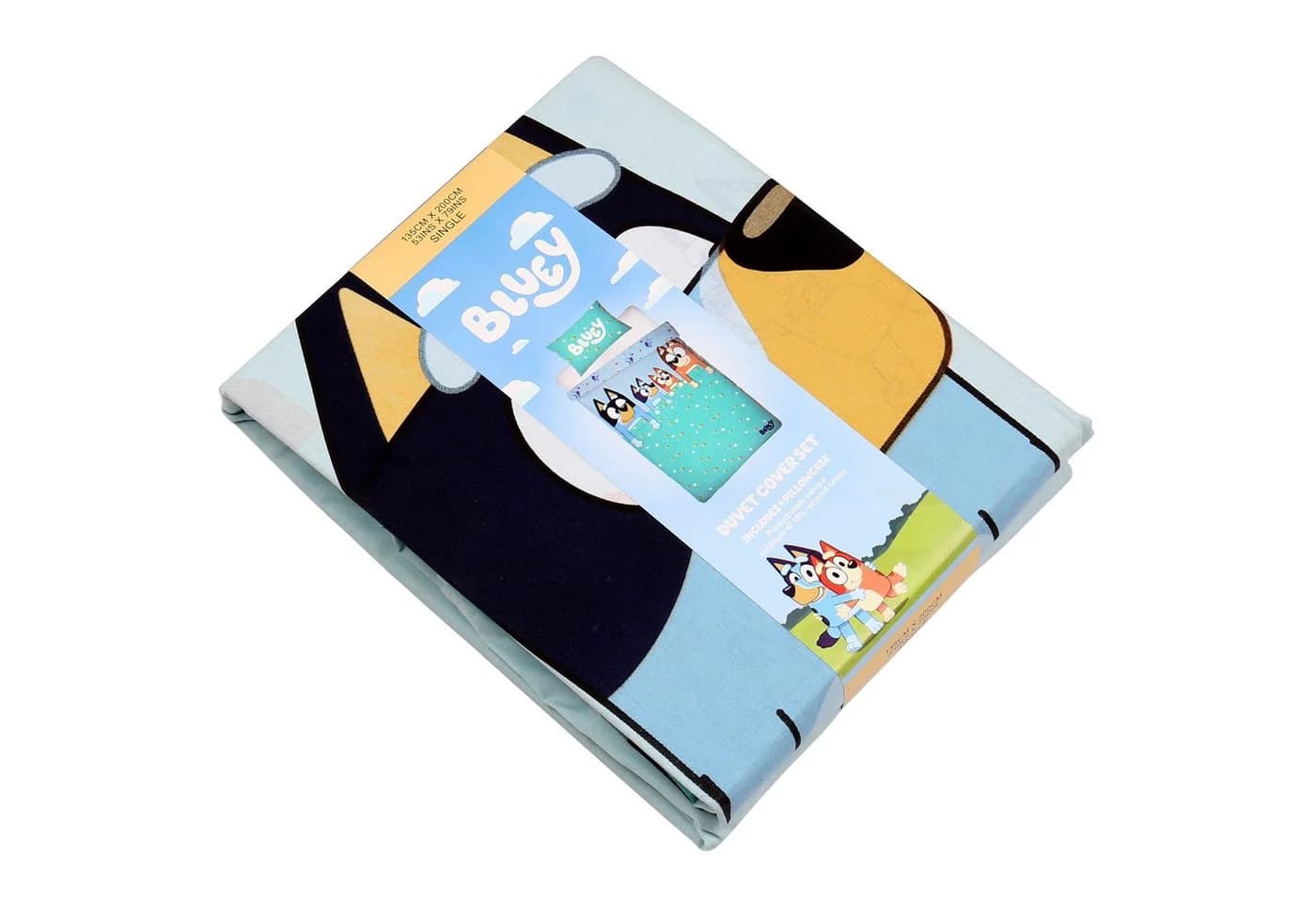 Bluey Kinderbettwäsche Set 135x200 + 74x48 cm 100% Baumwolle Blau - Bild 3