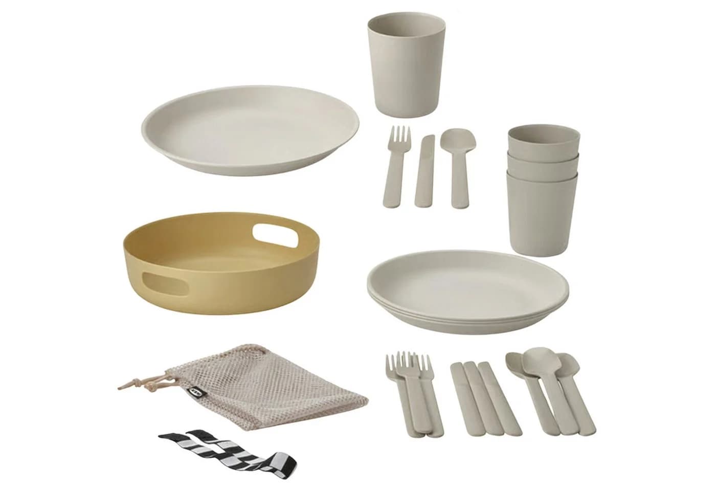 IKEA MARULK Picknick-Set 21-teilig Beige Campinggeschirr