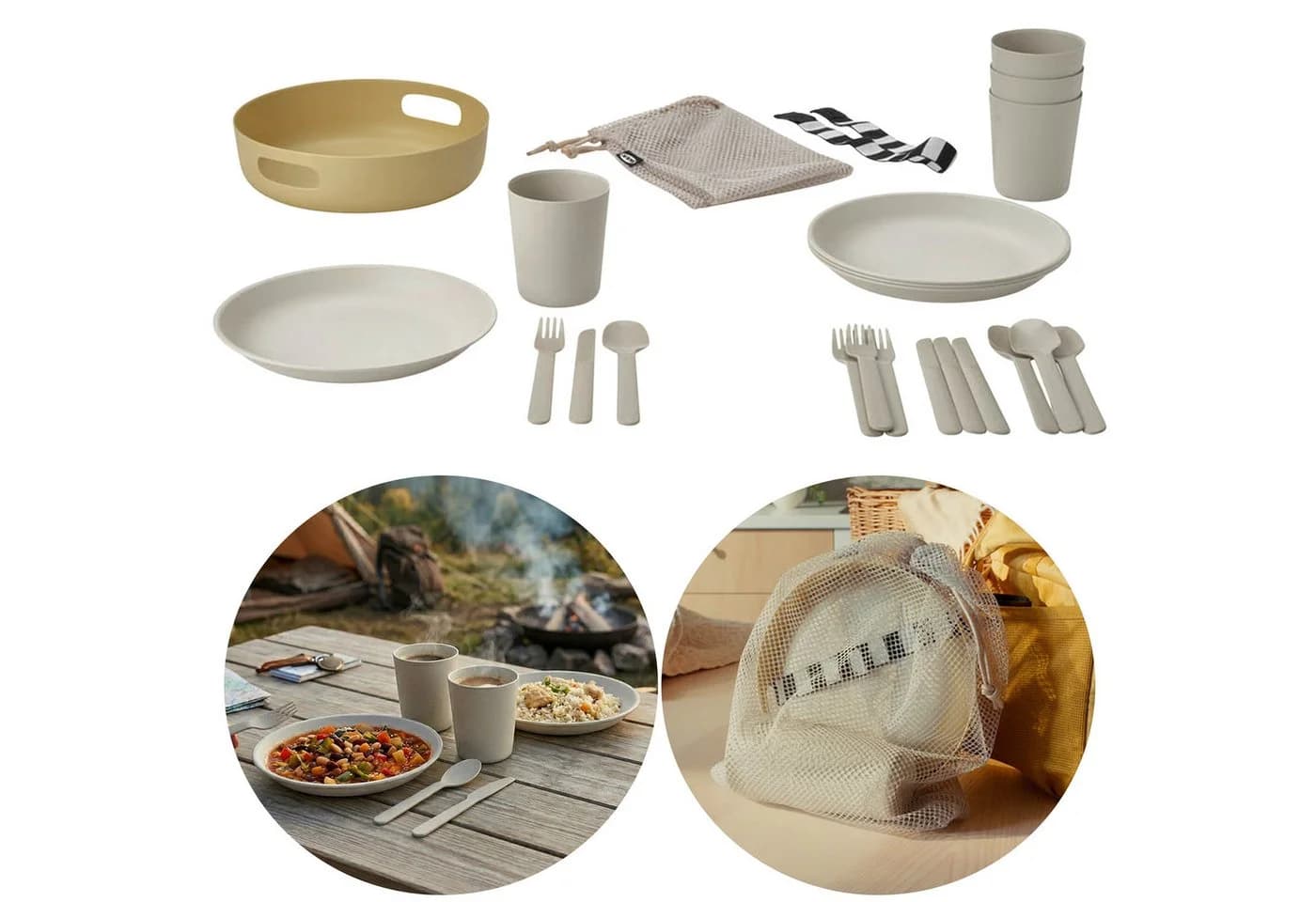 IKEA MARULK Picknick-Set 21-teilig Beige Campinggeschirr - Bild 2