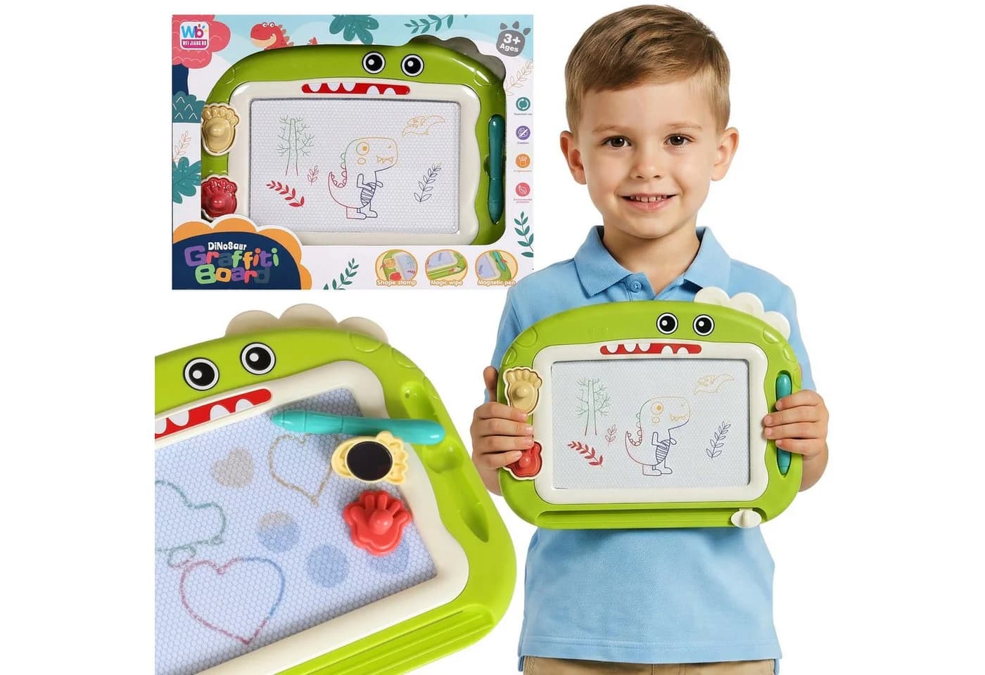 Sarcia Dinosaurier Magnettafel mit Stift & Stempeln - Bild 2