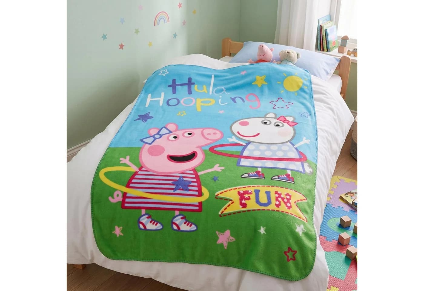 Peppa Pig Kinderbettdecke Fleecedecke 100x150 cm bunt