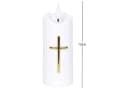 Sarcia.eu LED-Kerze Weiß mit Kreuz, Flammeneffekt und Batterien, 13 cm Bild 4