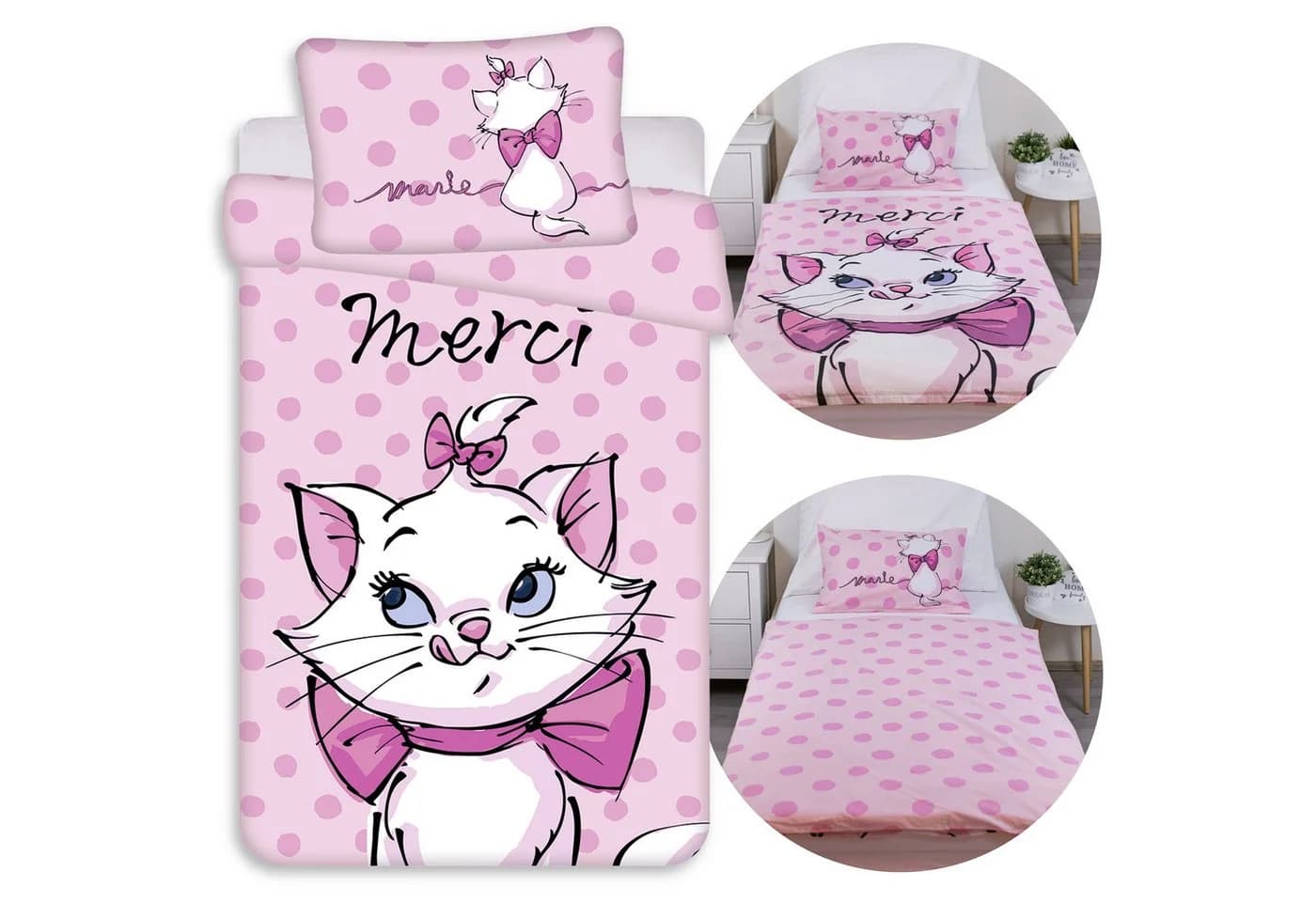 Sarcia.eu Disney Kinderbettwäsche Rosa Katze Marie - Bild 2