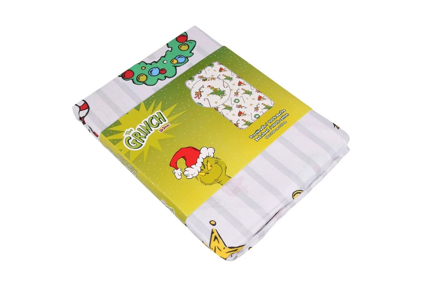 Sarcia.eu Spannbettlaken Grinch Weihnachts-Motiv 100 % Baumwolle - Bild 3