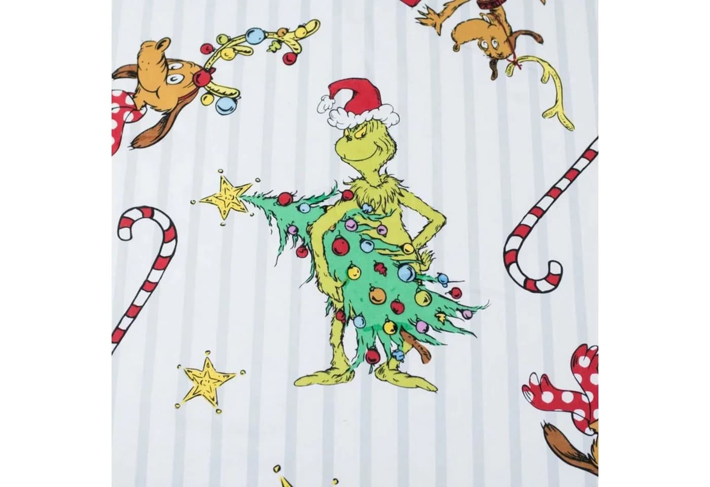 Sarcia.eu Spannbettlaken Grinch Weihnachts-Motiv 100 % Baumwolle - Bild 5