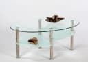 STOLKOM Wave Couchtisch Oval Glas Edelstahl Bild 2