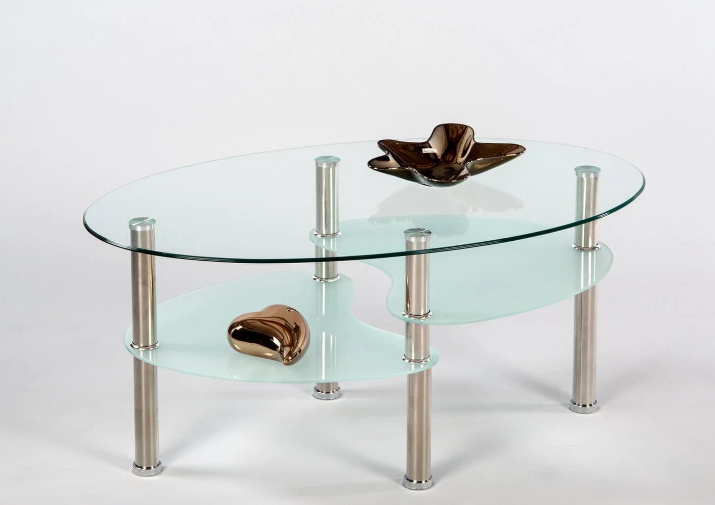 STOLKOM Wave Couchtisch Oval Glas Edelstahl - Bild 2