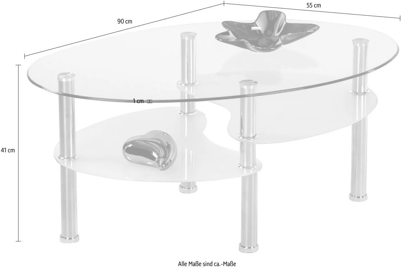 STOLKOM Wave Couchtisch Oval Glas Edelstahl - Bild 3