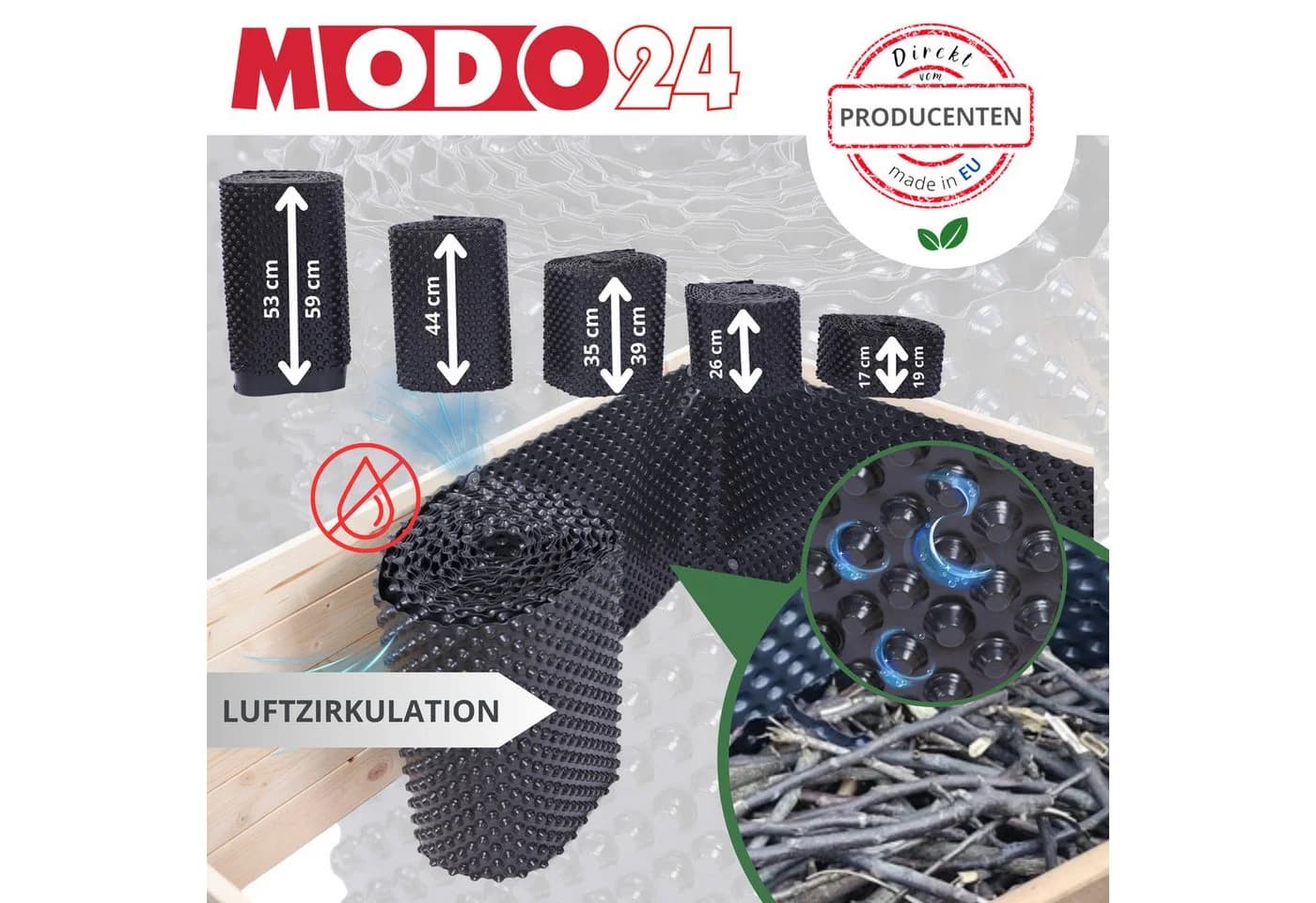 Modo24 Abdeckfolie Noppenfolie für Hochbeete