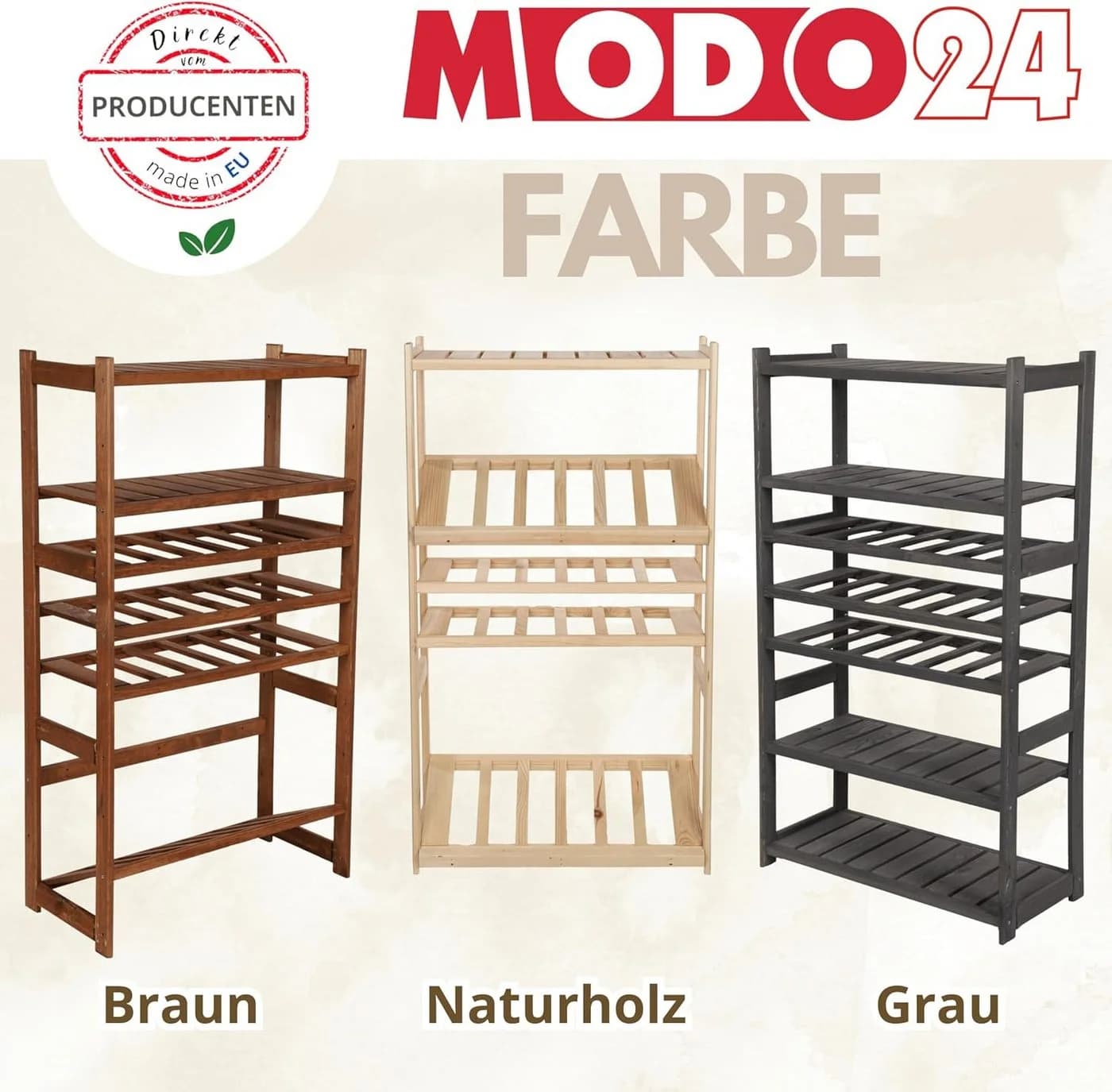 Modo24 Weinregal Kistenregal Massivholz Kiefer Modular