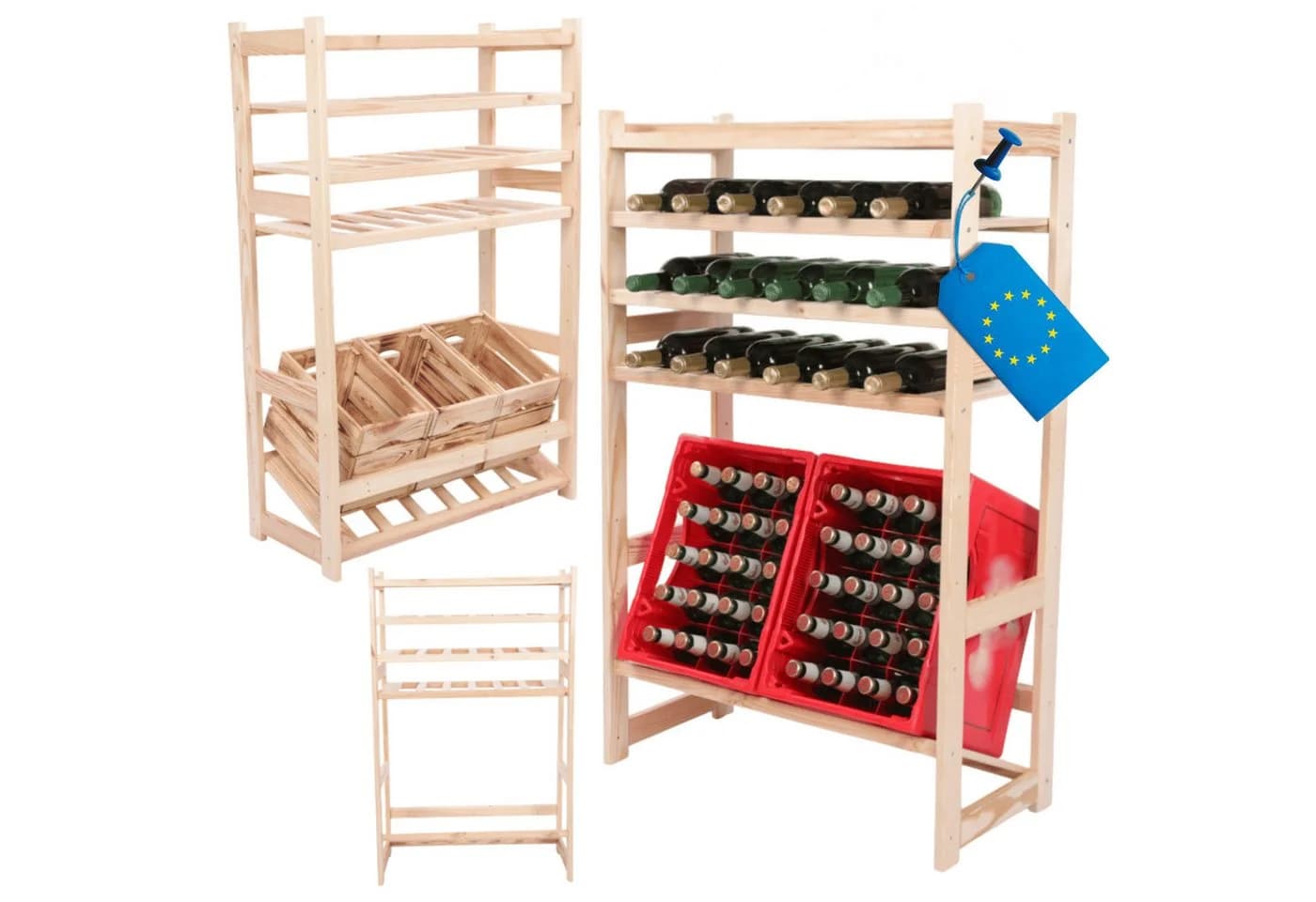 Modo24 Weinregal Kistenregal Massivholz Kiefer Modular - Bild 2