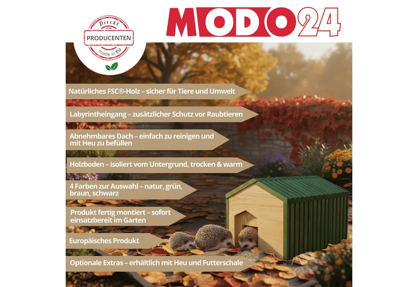Modo24 Igelhaus XXL mit Labyrintheingang und robustem Boden - Bild 5