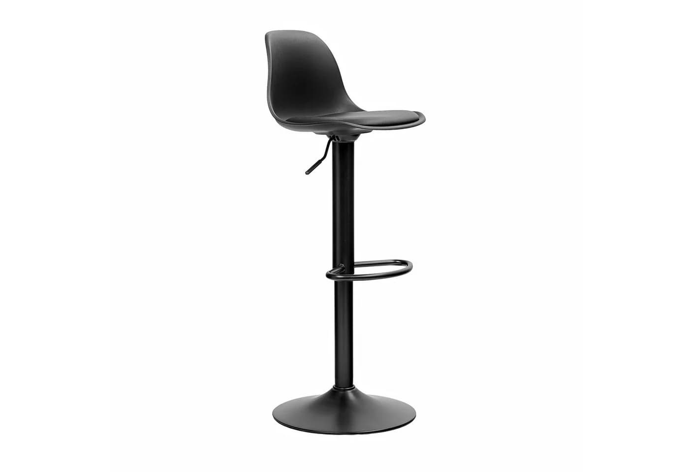 Furnify Barhocker RUNDA Höhenverstellbar Kunstleder Schwarz - Bild 2