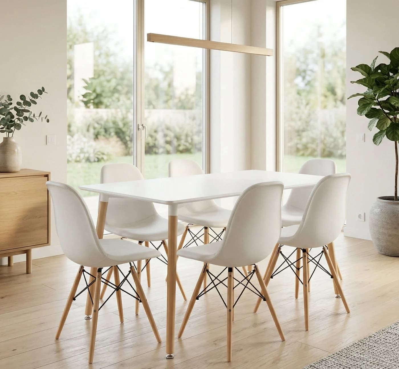 Furnify Esstisch ISLA Weiß Skandinavisch mit Holzbeinen - Bild 5