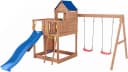 Fungoo Treehouse Spielturm blau mit Rutsche und Schaukel Bild 3