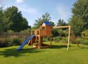 Fungoo Treehouse Spielturm blau mit Rutsche und Schaukel Bild 5