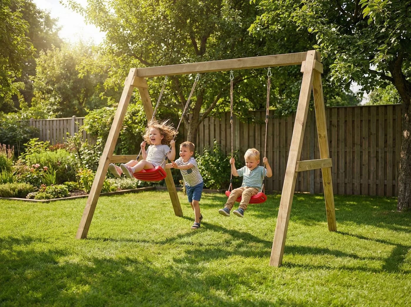 MaxPlay - Swing Doppelschaukel FUNGOO, Natur, 198x202x217cm