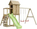 FUNGOO MaxPlay 5 Spielturm Grün mit Rutsche und Schaukel Bild 2