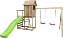 FUNGOO MaxPlay 5 Spielturm Grün mit Rutsche und Schaukel Bild 4