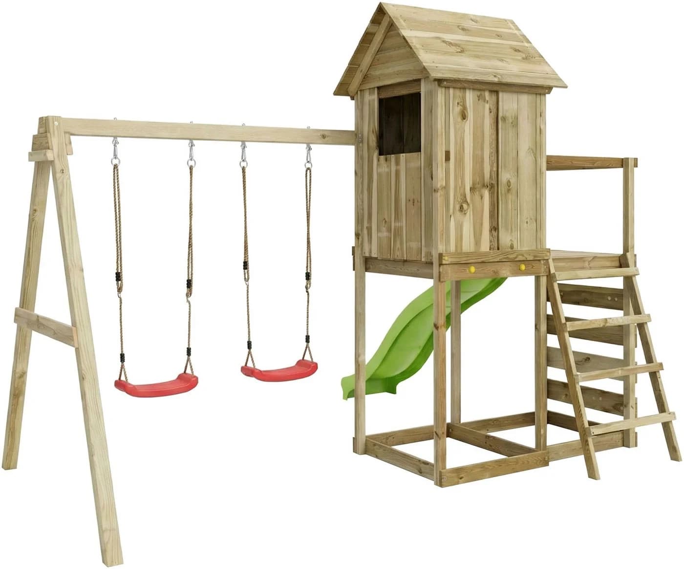 FUNGOO MaxPlay 5 Spielturm Grün mit Rutsche und Schaukel - Bild 5