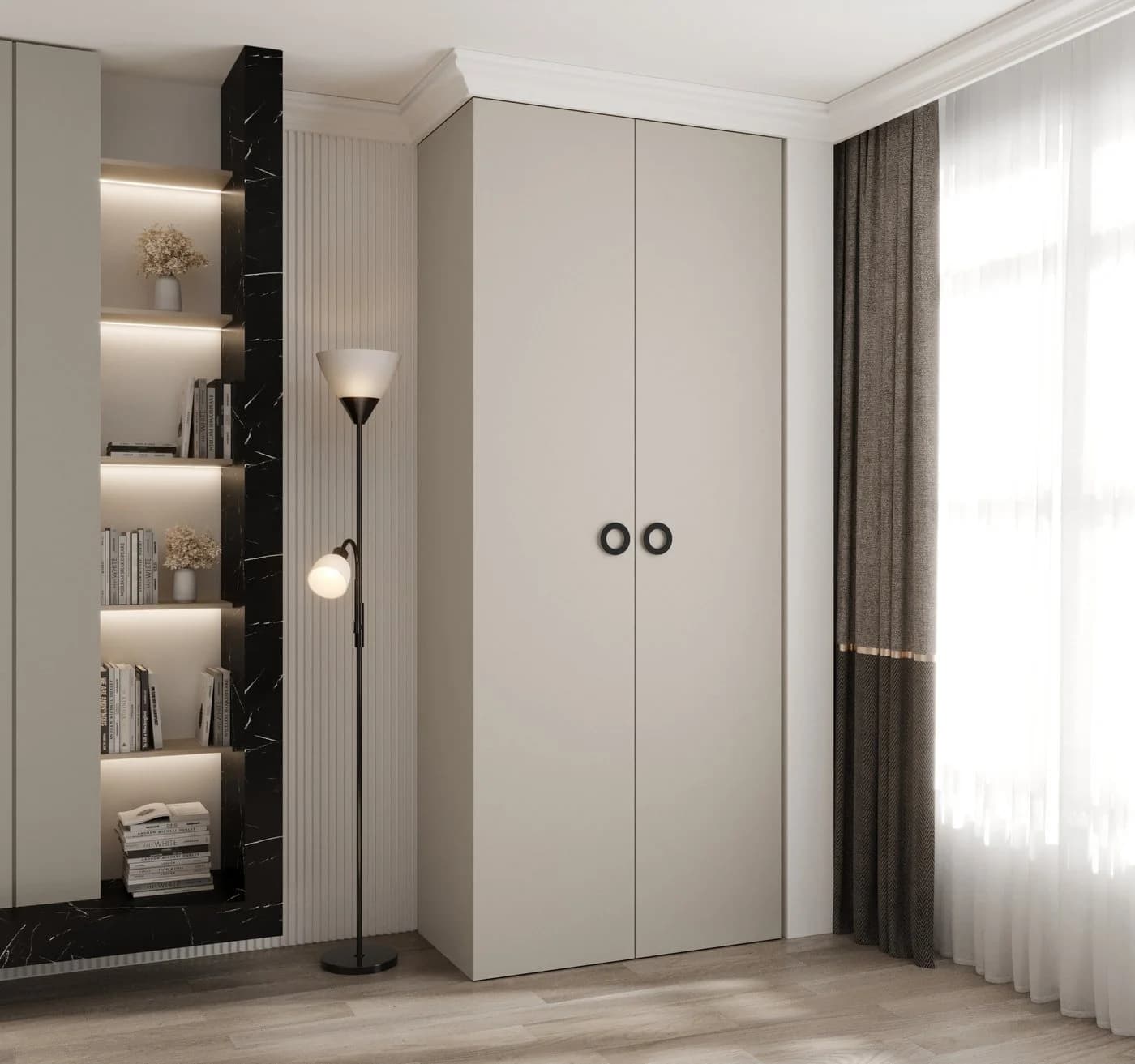 ABIKS MÖBEL Drehtürenschrank COMO 1 mit Kleiderstange - Bild 3