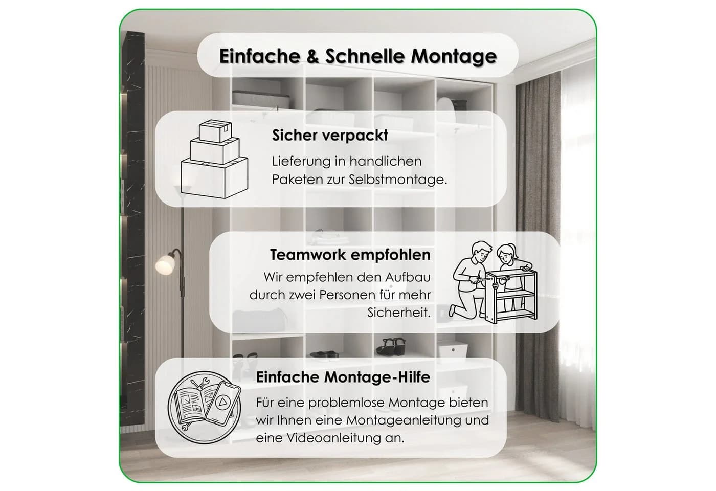 ABIKS MÖBEL Drehtürenschrank COMO 1 mit Kleiderstange - Bild 5