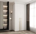 ABIKS MÖBEL Drehtürenschrank COMO 3 Schlafzimmerschrank Weiß/Gold Bild 3