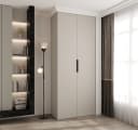 ABIKS MÖBEL Drehtürenschrank COMO 4 Schlafzimmerschrank Schwarz/Beige Bild 3