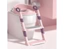 Hard-er Baby-Toilettensitz Rosa mit verstellbarer Stufenleiter und Rückenstütze Bild 1