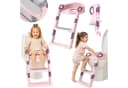Hard-er Baby-Toilettensitz Rosa mit verstellbarer Stufenleiter und Rückenstütze Bild 2