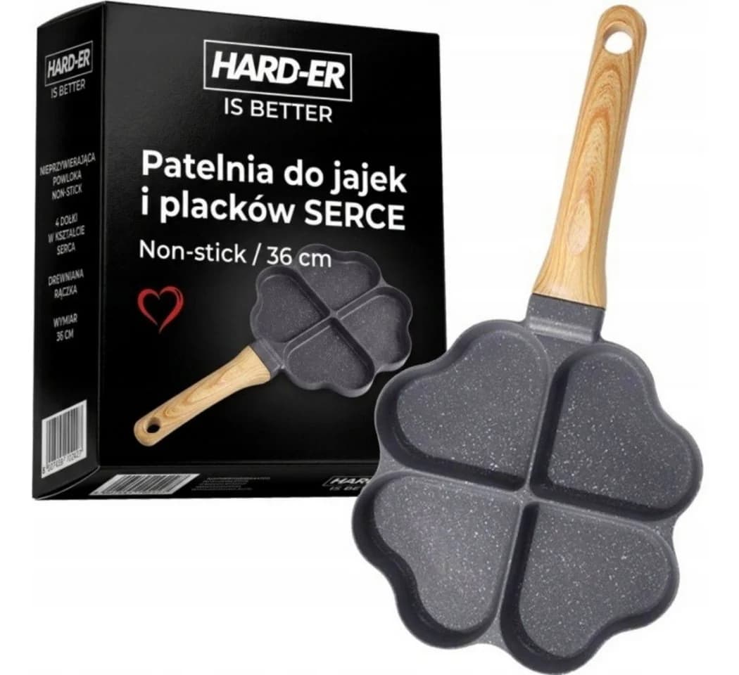 Hard-er Bratpfanne 4 Herzformen 36 cm Antihaft Aluminium Grau - Bild 2