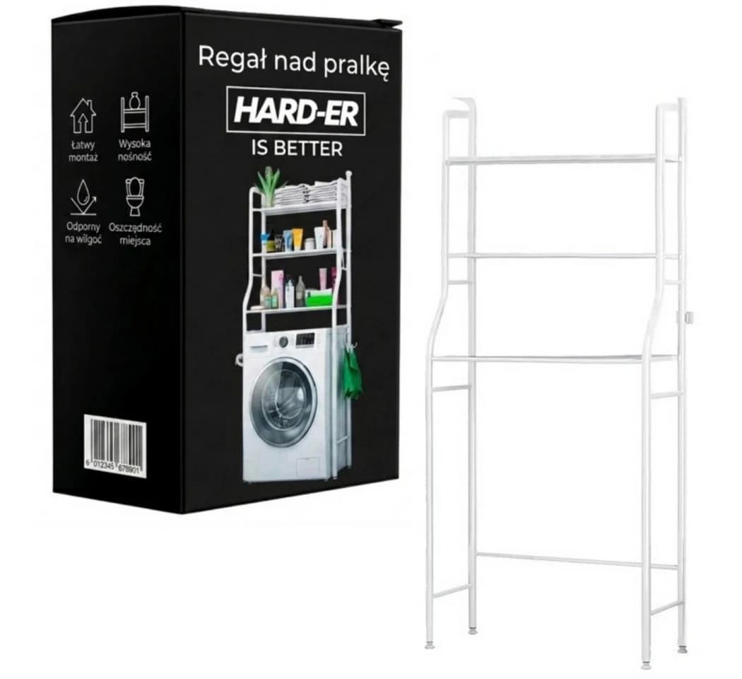 Hard-er Badregal Weiß 3 Ablagen Metall Wasserbeständig - Bild 2