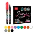 Hard-er Acrylmarker Set 12 Stück Wasserbasiert Bunt für Glas Holz Keramik Bild 1