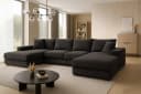 A&J MöbelLand Ecksofa VIENA Grau mit Schlaffunktion und Bettkasten Bild 2