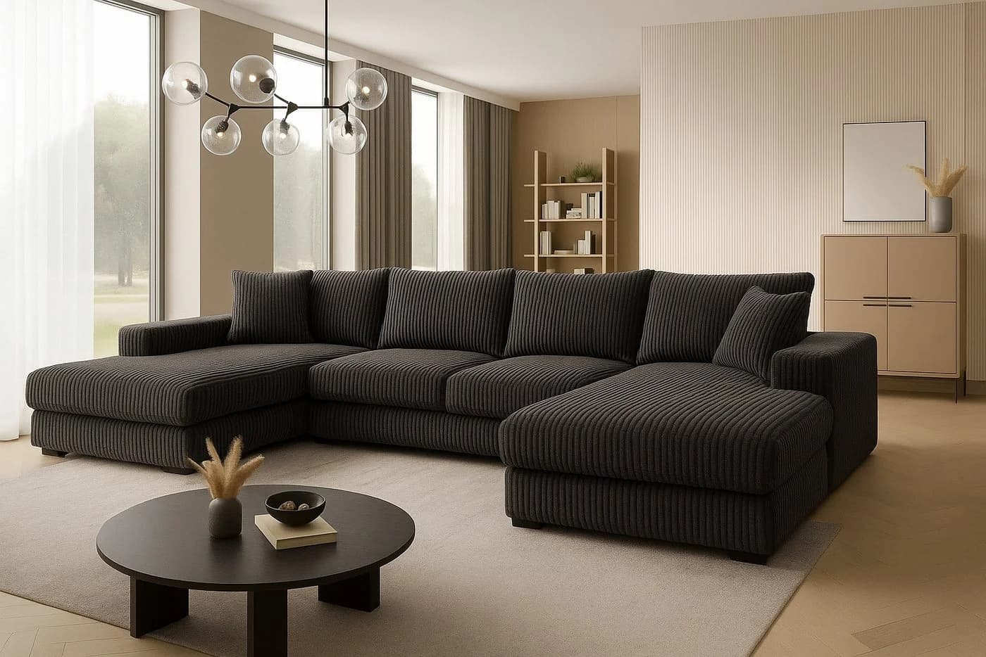 A&J MöbelLand Ecksofa VIENA Grau mit Schlaffunktion und Bettkasten - Bild 2