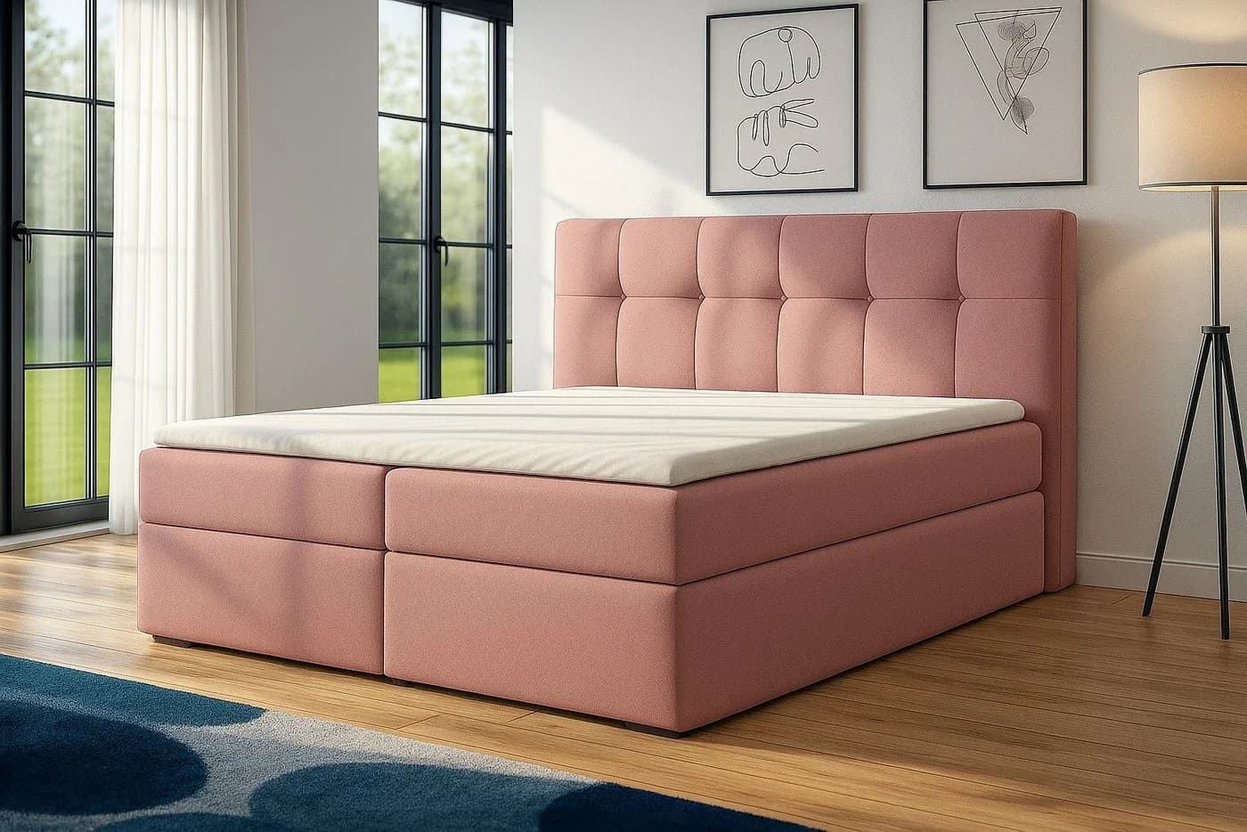 A&J Boxspringbett REF mit Bettkasten & Topper