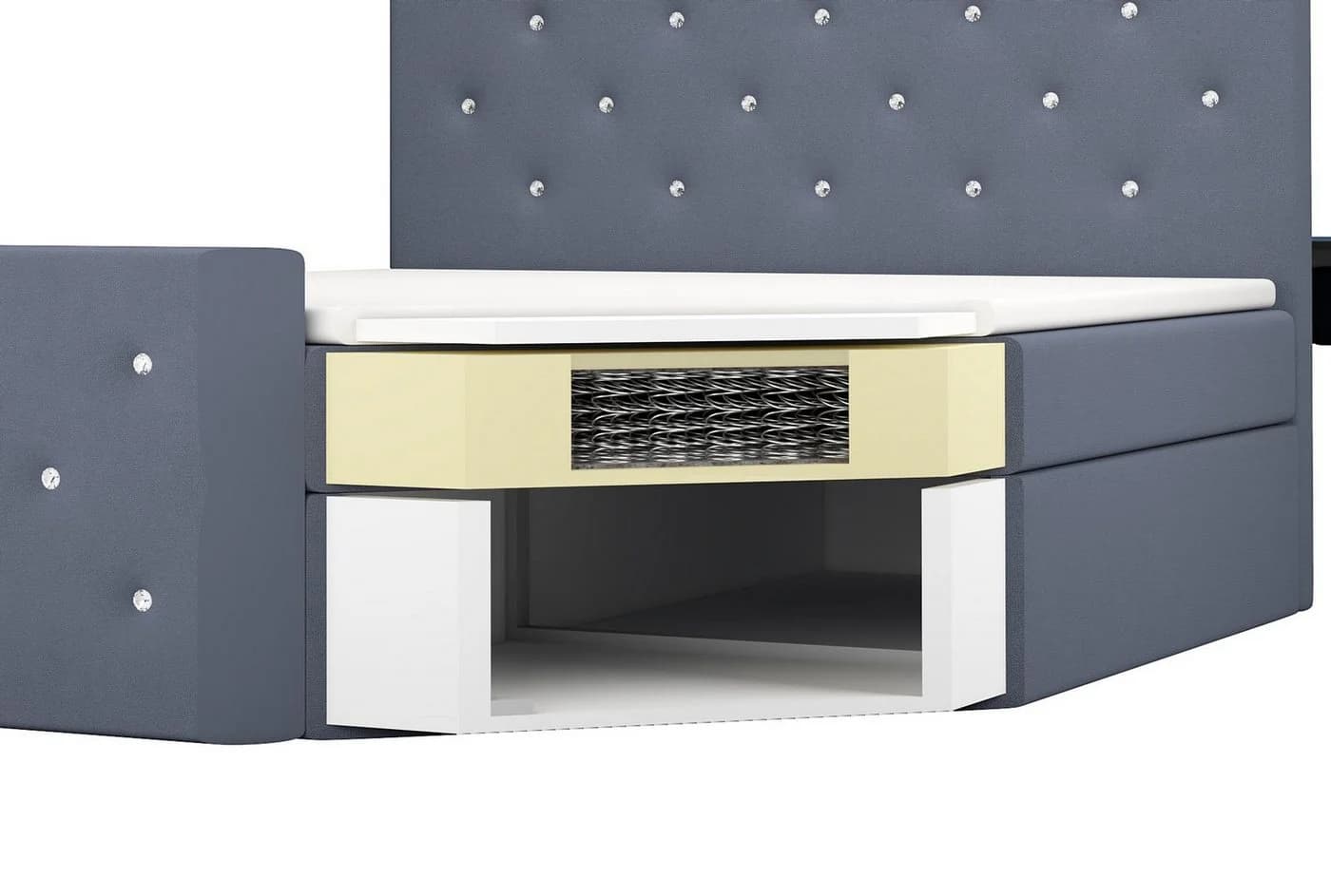A&J MöbelLand GmbH Boxspringbett REINN mit Kristallknöpfen verziert - Bild 4
