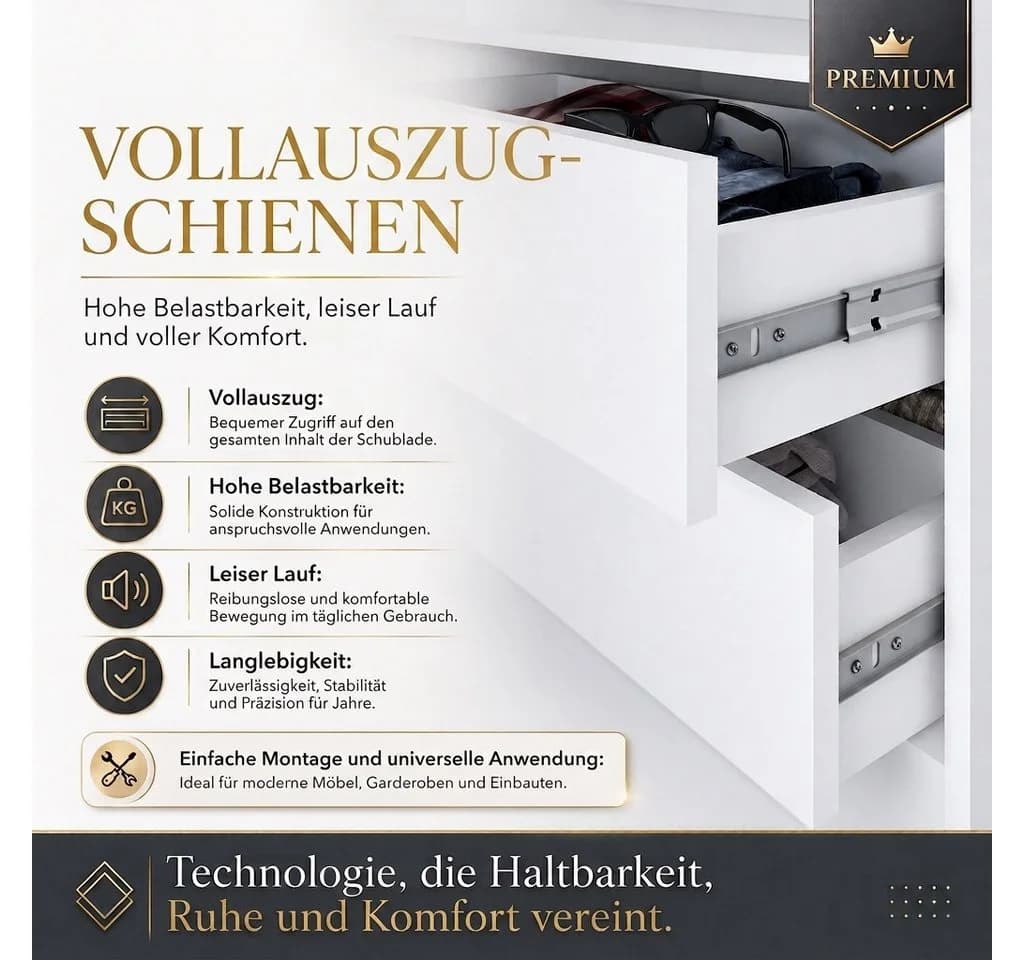 A&J MöbelLand Schiebetürschrank AURI 2 mit 3 Schubladen & Spiegel - Bild 5