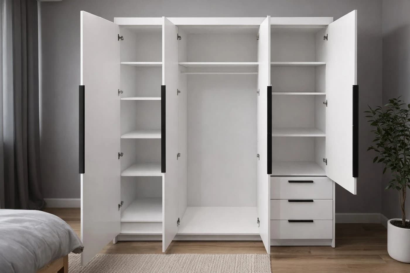 A&J MöbelLand GmbH Drehtürenschrank KLARI mit integrierten Schubladen - Bild 5