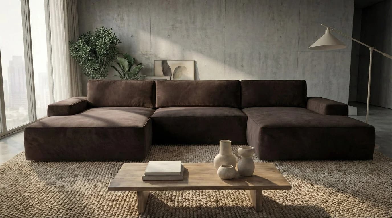 Ecksofa EINAR mit Schlaffunktion und Bettkasten - Veloursstoff